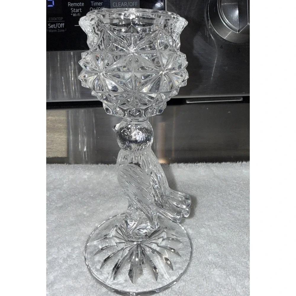 Vintage Candlesticks Hofbauer Byrdes Crystal Bird‎ Holders German Set Of 2